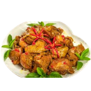 Gà trống thiến kho sả ớt 