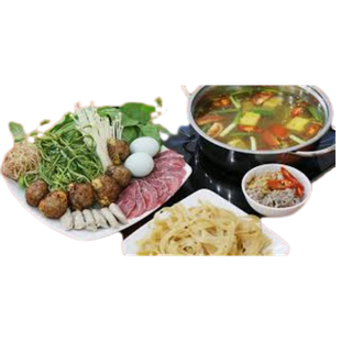Lẩu cua đồng bò tươi hột vịt lộn 